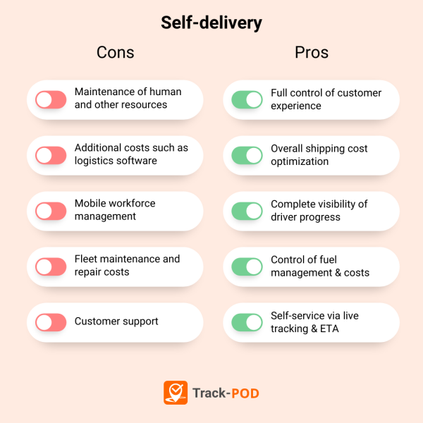 self delivery pros and cons