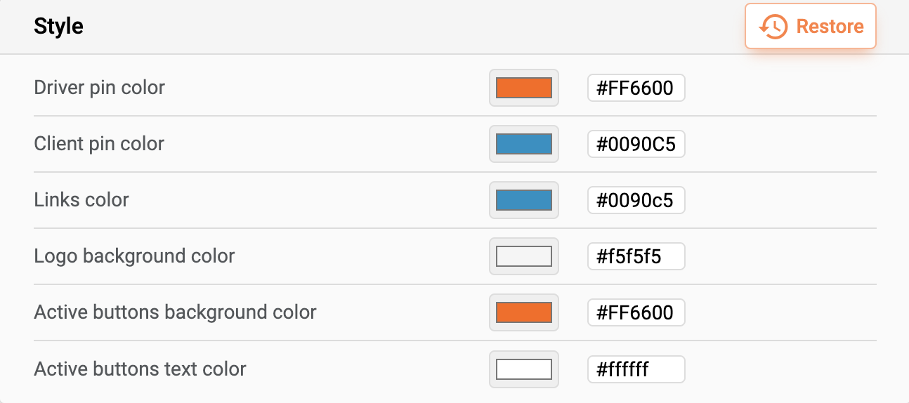 custom style for live tracking