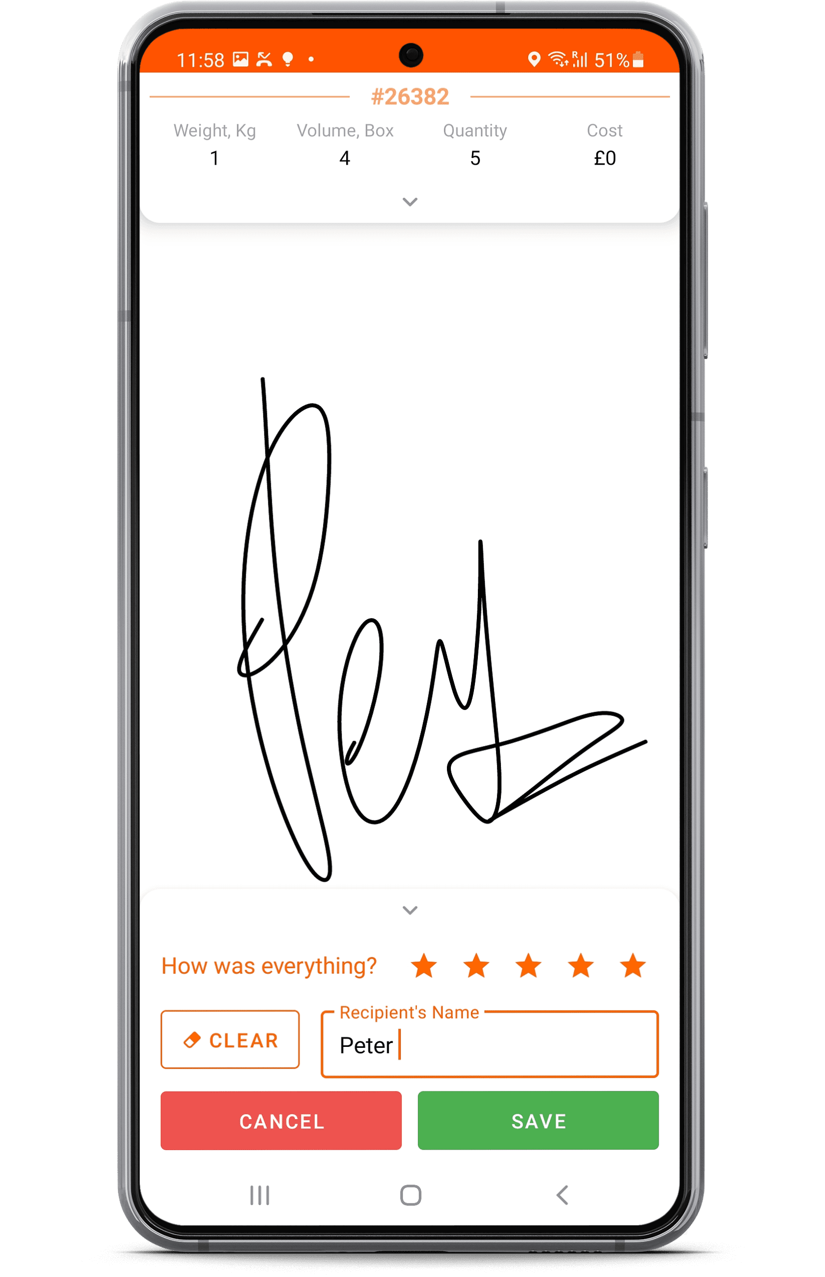 e signature on mobile courier software