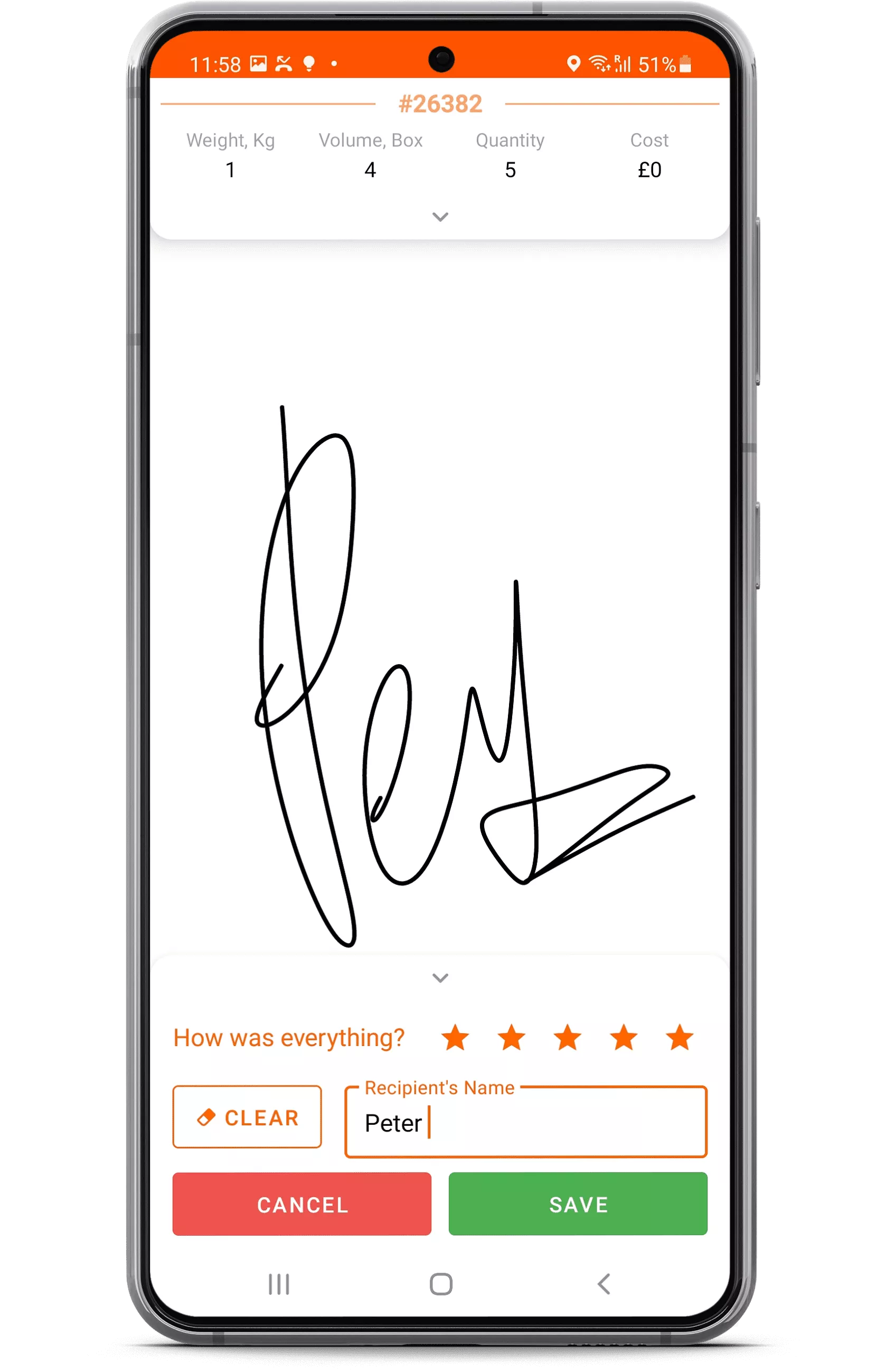 e signature on mobile courier software