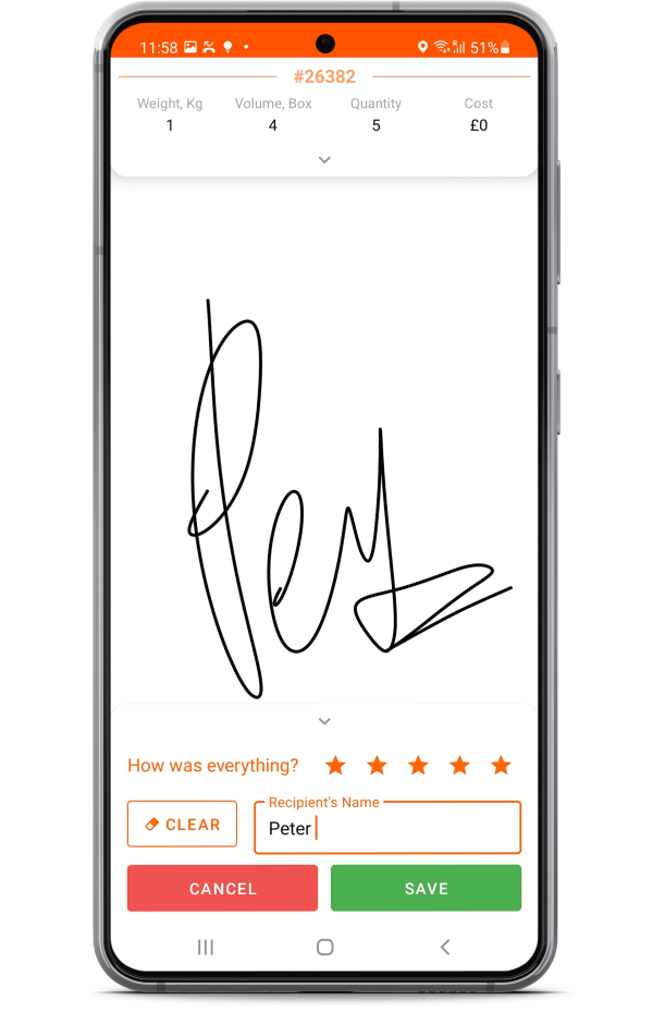 e signature on mobile courier software