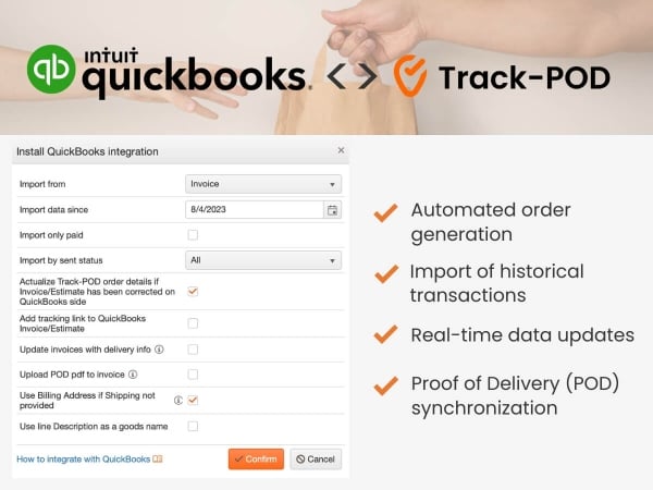 quickbooks track pod integration
