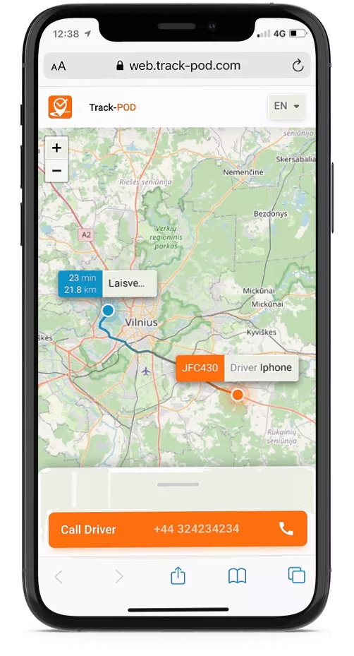 trackpod live tracking mobile iphone