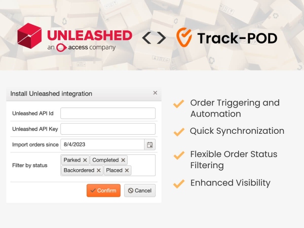 unleashed track pod integration