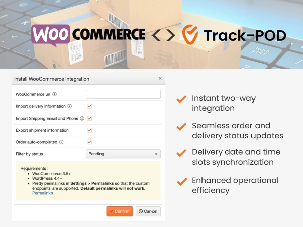 woocommerce track pod integration